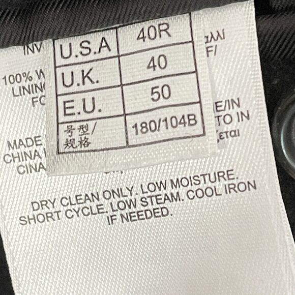 Brooks Brothers Men's Black BrooksStorm 40R Regent Coat 100% Wool Overcoat - Picture 7 of 14